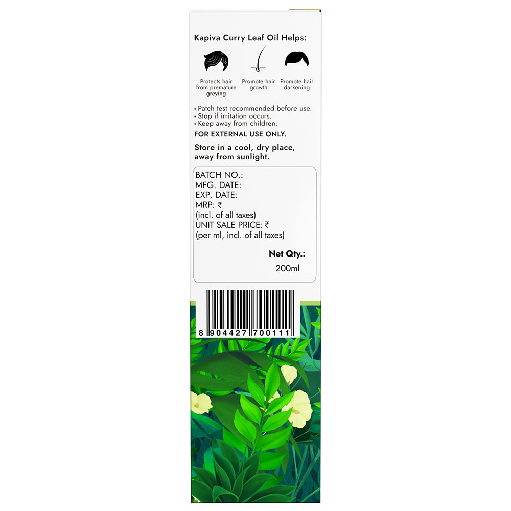 8 - Kapiva Curry Leaf Grey Control Hair Oil,  200 ml  Hair Darkening 