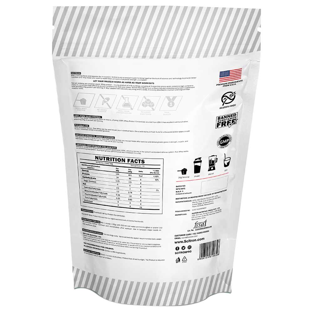 2 - Scitron Raw Whey Protein,  1 lb  Unflavoured 