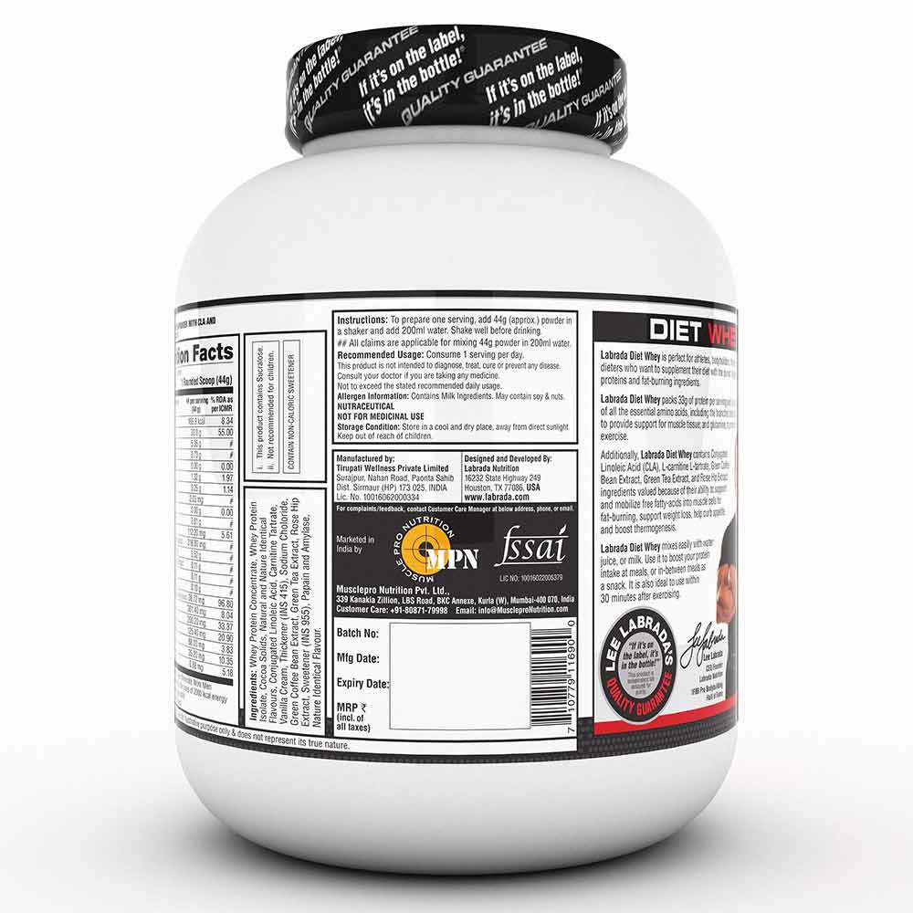 3 - Labrada Diet Whey Protein,  4.4 lb  Chocolate 
