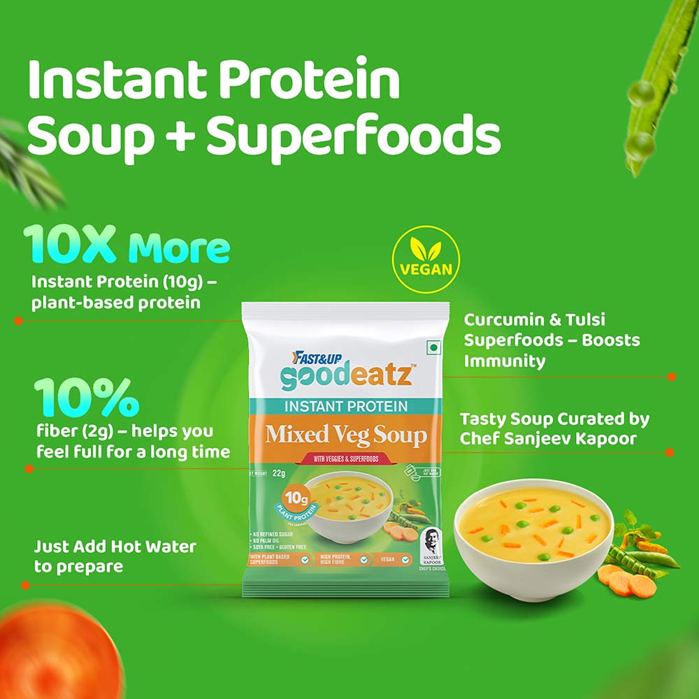 5 - Fast & Up GoodEatz Mixed Veg Soup,  22 g  Unflavoured (Pack of 6) 