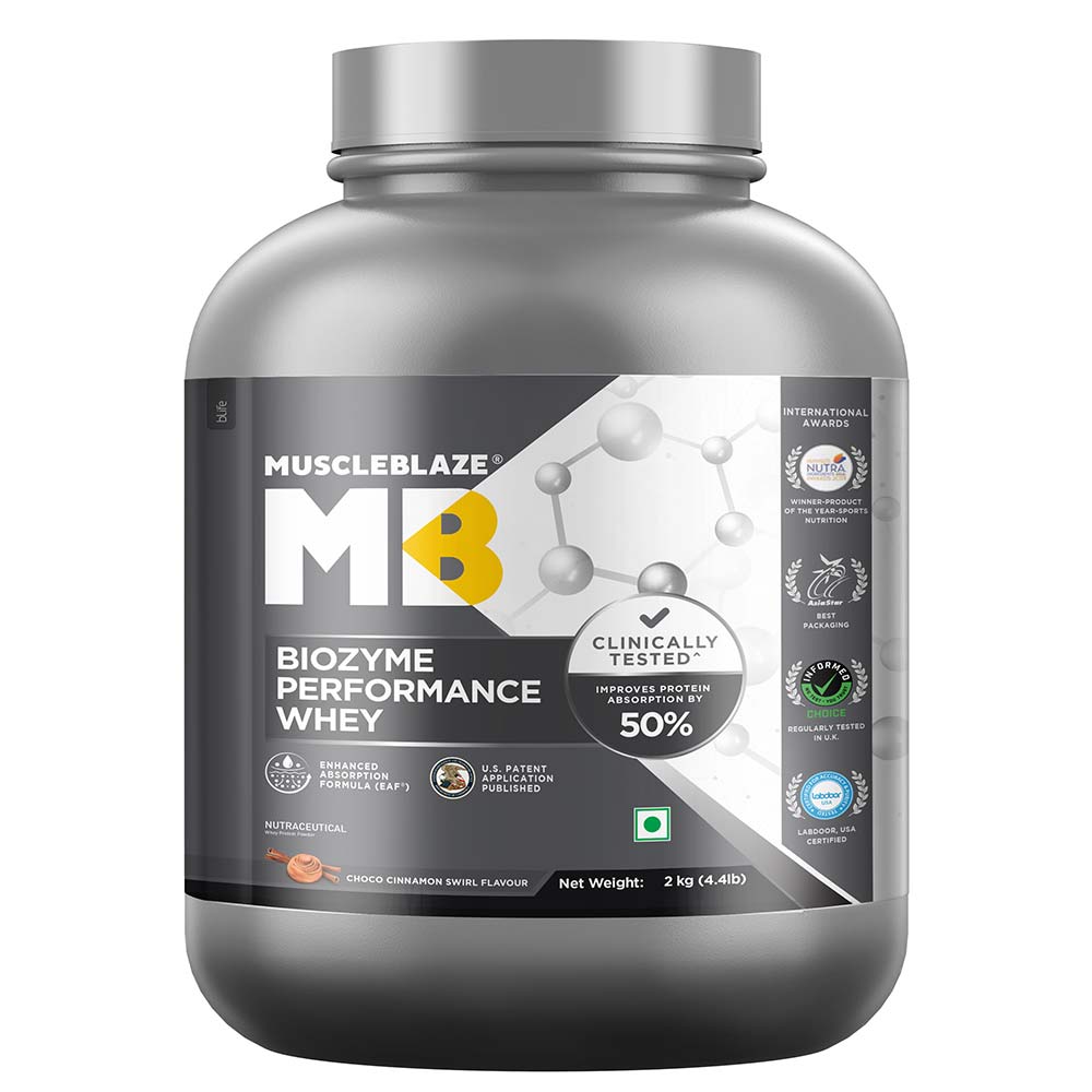 1 - MuscleBlaze Biozyme Performance Whey, 4.4 lb Choco Cinnamon Swirl