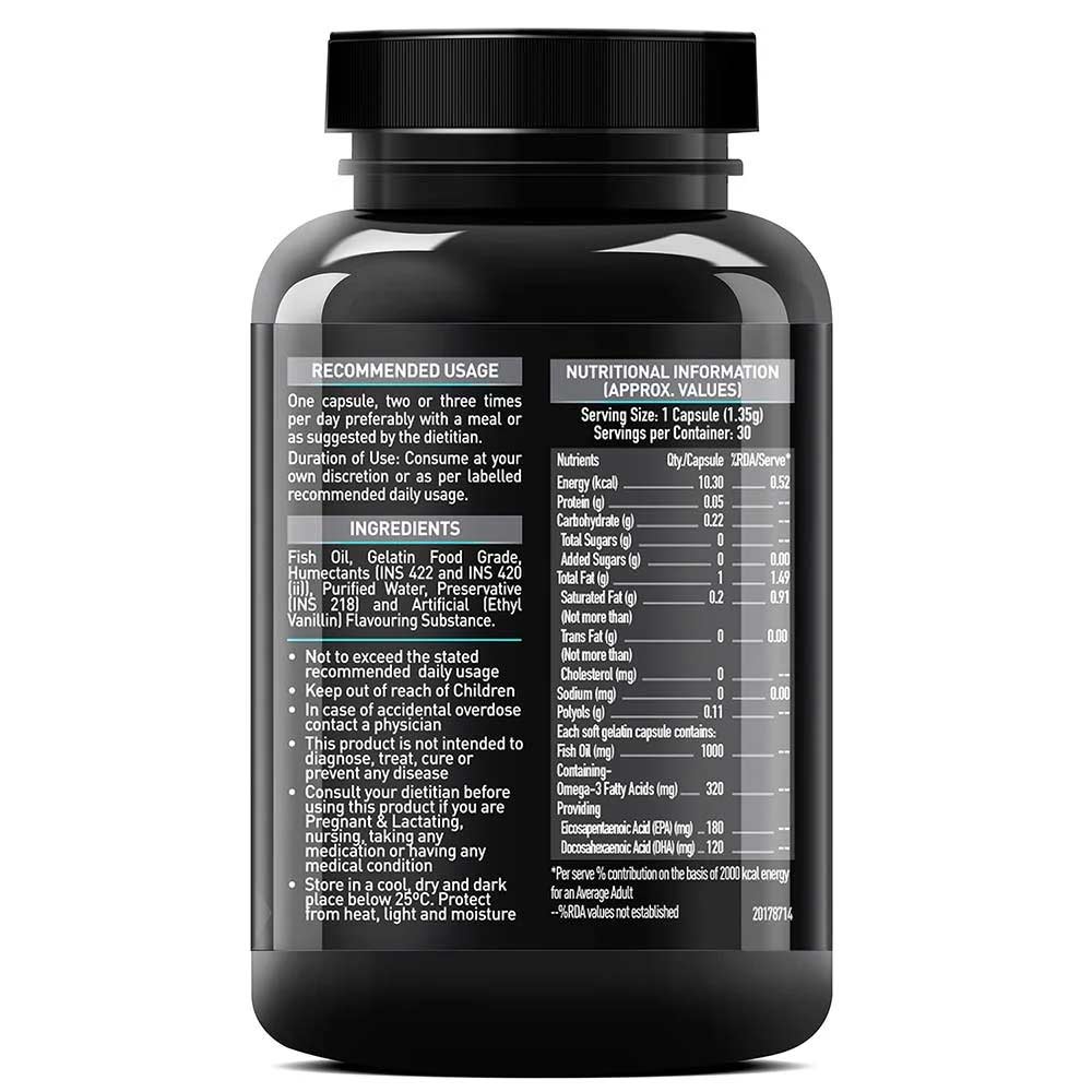MuscleBlaze Omega 3 Fish Oil (1000 mg), 30 capsules - Pack of 2