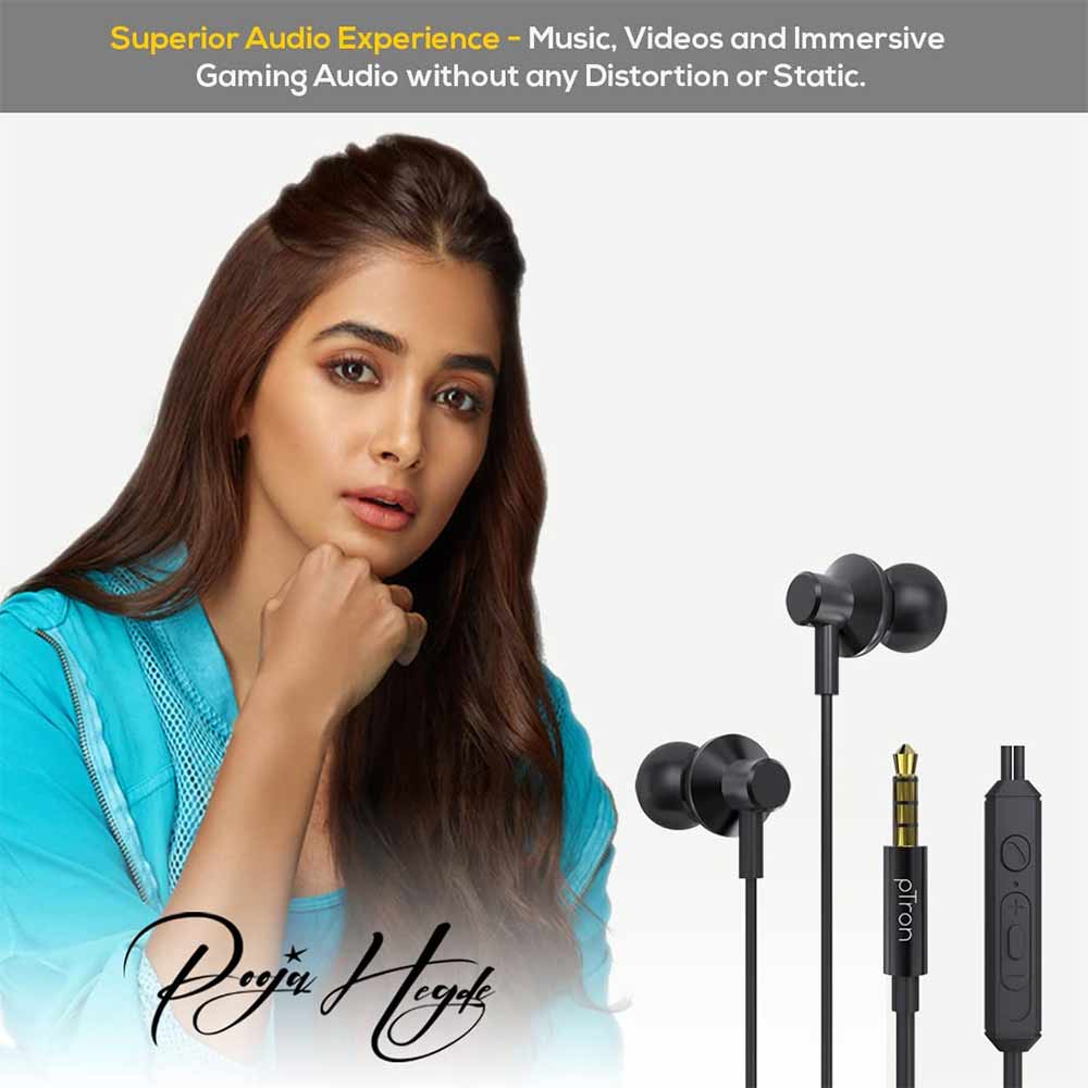 2 - Ptron Pride Lite HBE Wired Earphones,  Black 