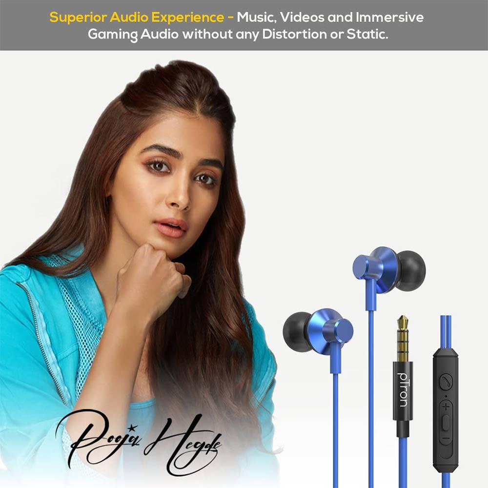 2 - Ptron Pride Lite HBE Wired Earphones,  Blue 