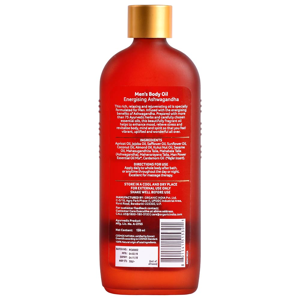 2 - Organic India Men's Body Oil,  120 ml  Ashwagandha 