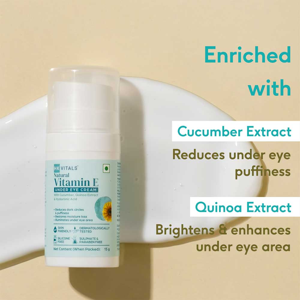 4 - HK Vitals Vitamin E Under Eye Cream by HealthKart,  15 g  All Skin 