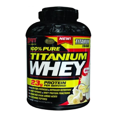 SAN 100% Pure Titanium Whey, 5 lb Banana Coconut