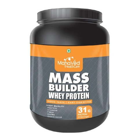 Mahaved Mass Builder Whey Protein, 1.1 lb Mango