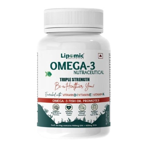 1 - Lipomic Healthcare Omega-3 Fish Oil 1500mg Triple Strength, 60 Soflets