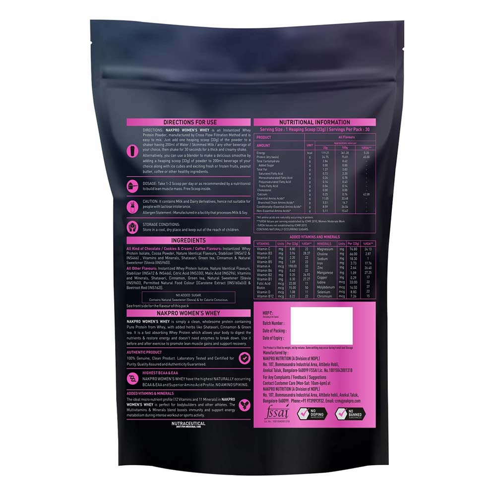 2 - Nakpro Women's Whey Protein,  2.2 lb  Chocolate 