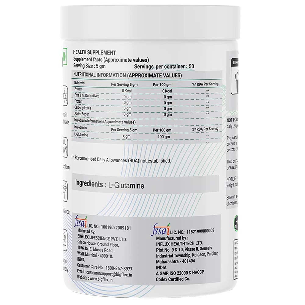 2 - Big Flex Prime Glutamine,  0.55 lb  Unflavoured 