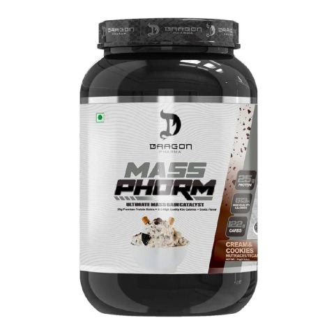 1 - Dragon Pharma Mass Phorm,  2.2 lb  Cream & Cookies 