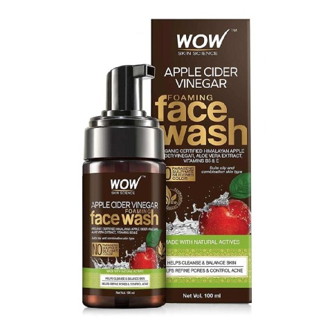 1 - WOW Skin Science Apple Cider Vinegar Foaming Face Wash, 100 ml Helps Cleanse & Balance Skin