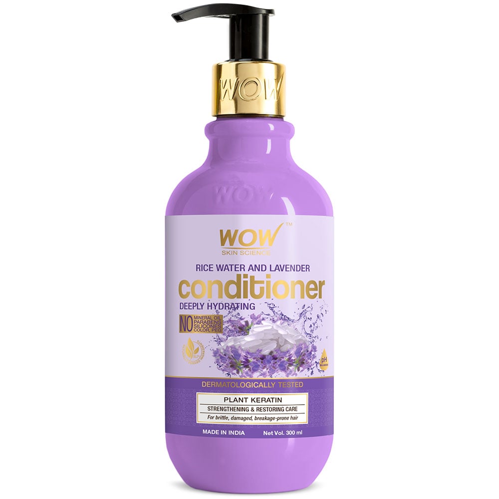 1 - WOW Skin Science Rice Water and Lavender Conditioner,  300 ml  for Brittle & Damaged Hair 
