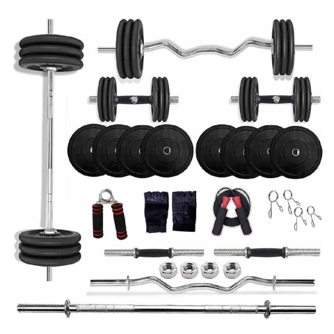 1 - BULLAR 70 kg Rubber Home Gym Set