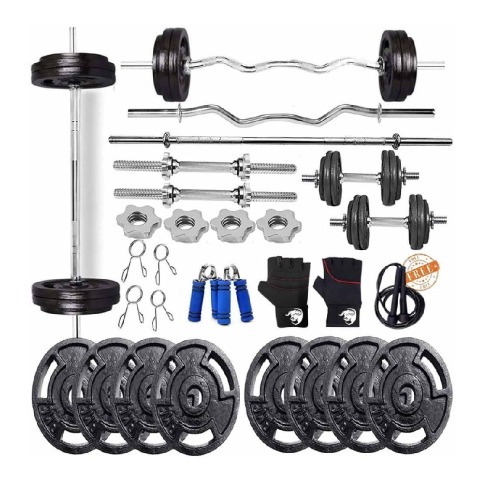 1 - BULLAR 70 kg Cast Iron Home Gym Set