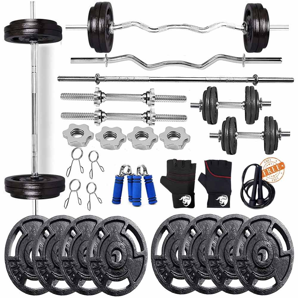 1 - BULLAR 70 kg Cast Iron Home Gym Set