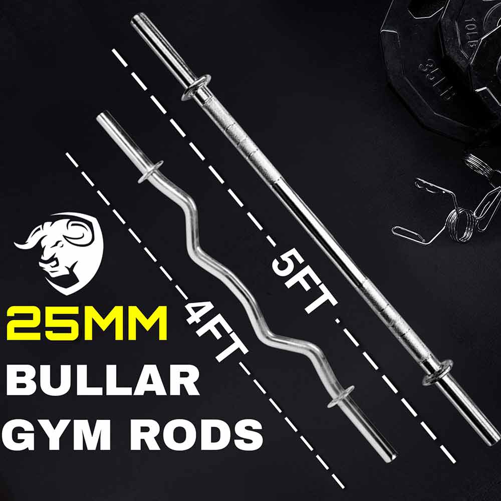 5 - BULLAR 50 kg Professional Metal Integrated Rubber Coated Home Gym Set