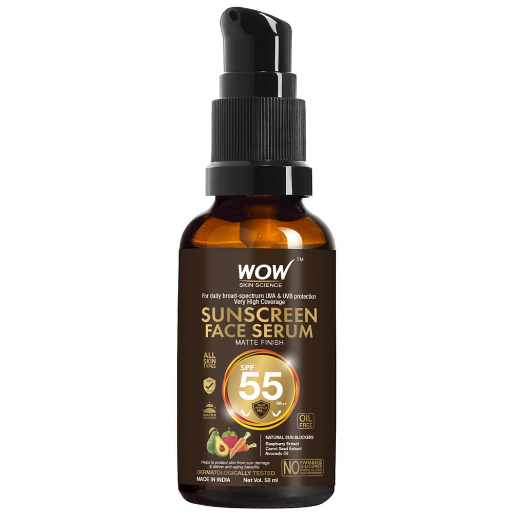 WOW Skin Science Matte Finish Sunscreen Face Serum,  50 ml  SPF 55 PA++ 