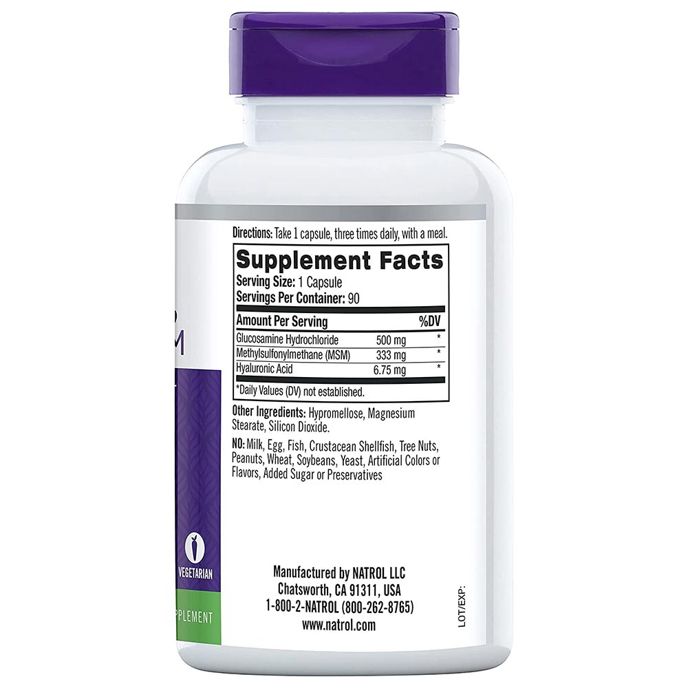 3 - Natrol Glucosamine with Hyaluronic Acid & MSM,  90 capsules 