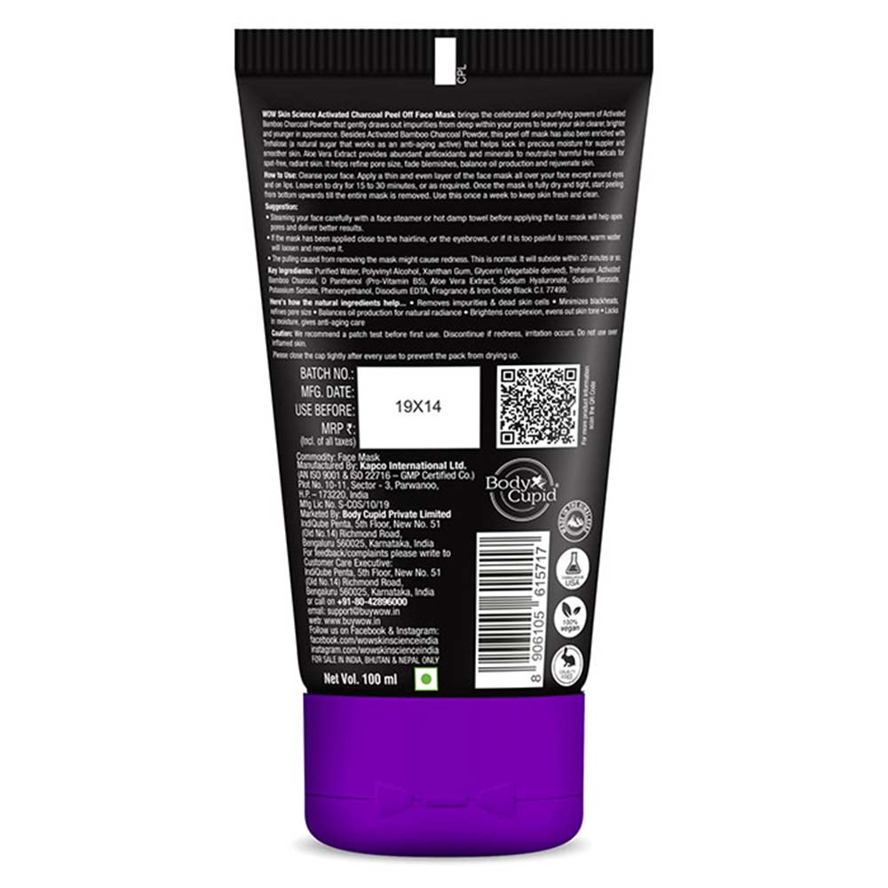 2 - WOW Skin Science Activated Charcoal Peel Off Face Mask,  100 ml  for All Skin Types 