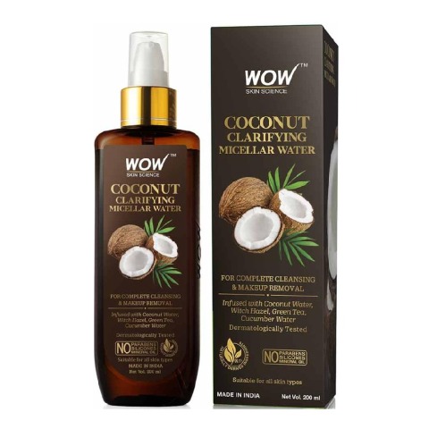 1 - WOW Skin Science Coconut Clarifying Micellar Water,  200 ml  for Complete Cleansing & Makeup Removal 
