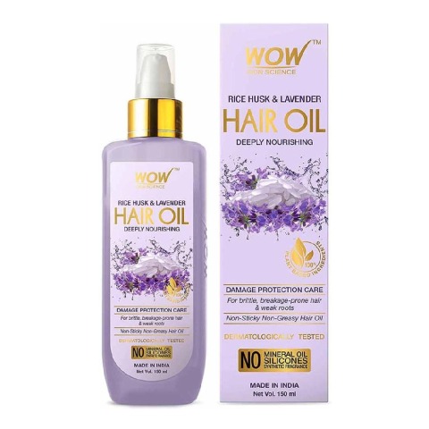 1 - WOW Skin Science Rice Husk & Lavender Hair Oil,  150 ml  Damage Protection Care 