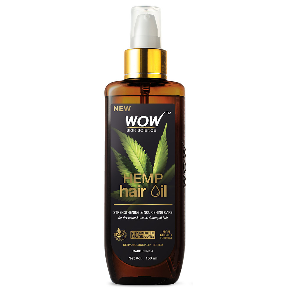 4 - WOW Skin Science Hemp Hair Oil,  150 ml  for Dry Scalp & Weak, Damaged Hair 