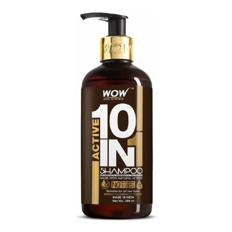 1 - WOW Skin Science Active 10 in 1 Shampoo,  300 ml  for All Hair Types 