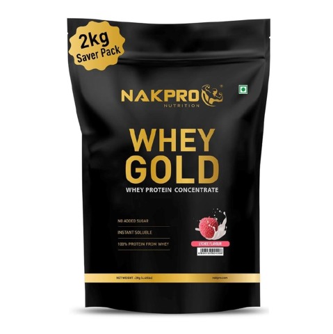 Nakpro Whey Gold Whey Protein Concentrate, 2.2 lb Lychee Pack of 2