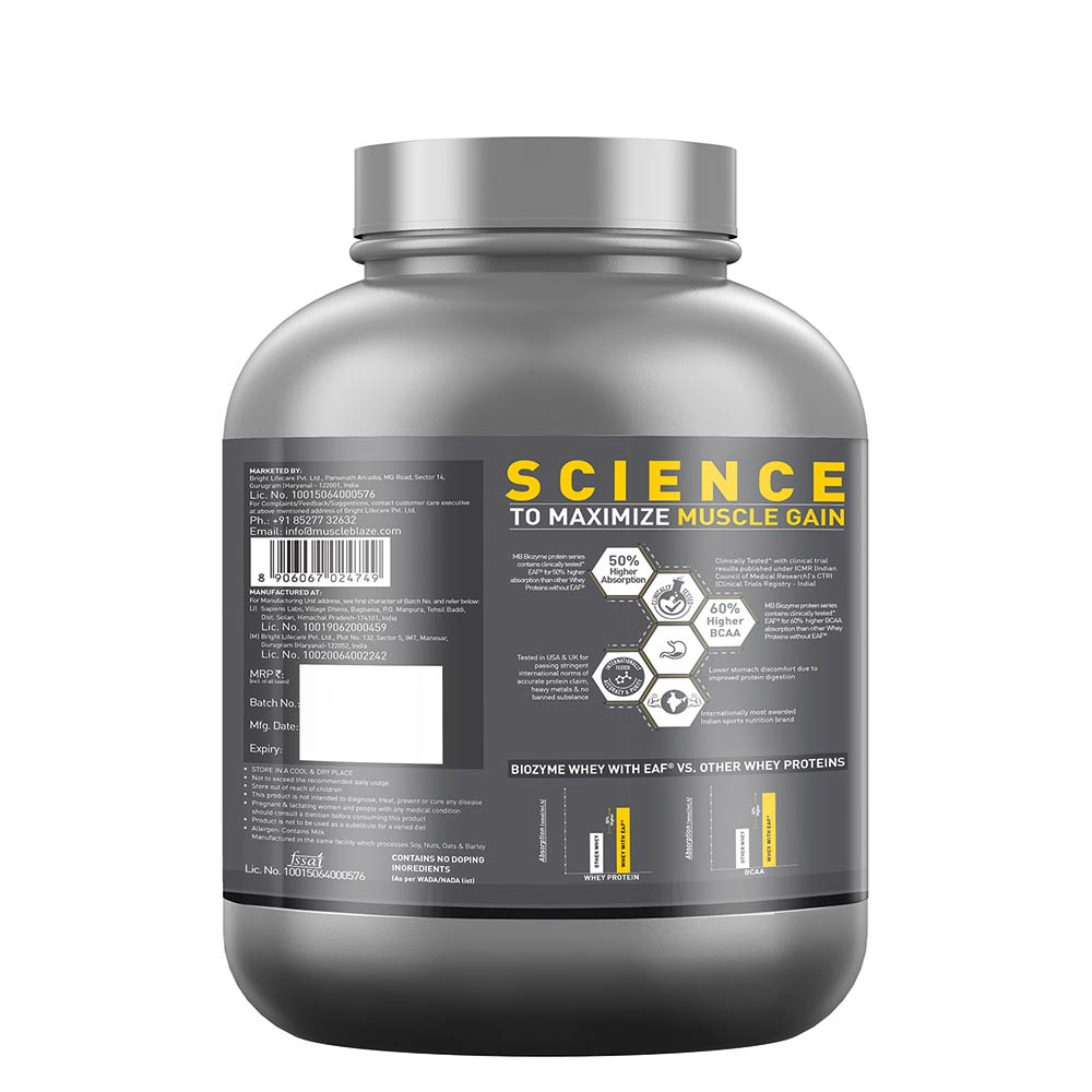 MuscleBlaze Iso Zero Whey Protein Isolate (Strawberry, 2 Kg / 4.4 lb)