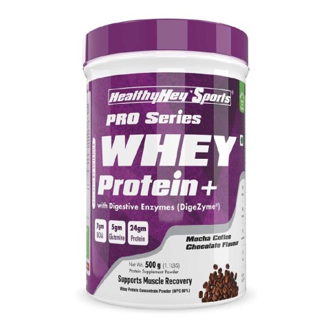 HealthyHey Nutrition Sports Whey Protein Plus,  1.1 lb  Mocha Coffee Chocolate 