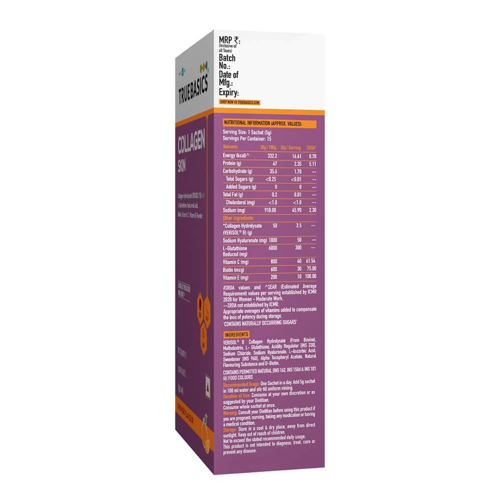 8 - TrueBasics Collagen Skin OP,  15 Piece(s)/Pack  Orange 