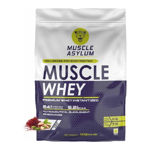 1 - Muscle Asylum Muscle Whey Protein Powder,  2.2 lb  Kesar Pista 