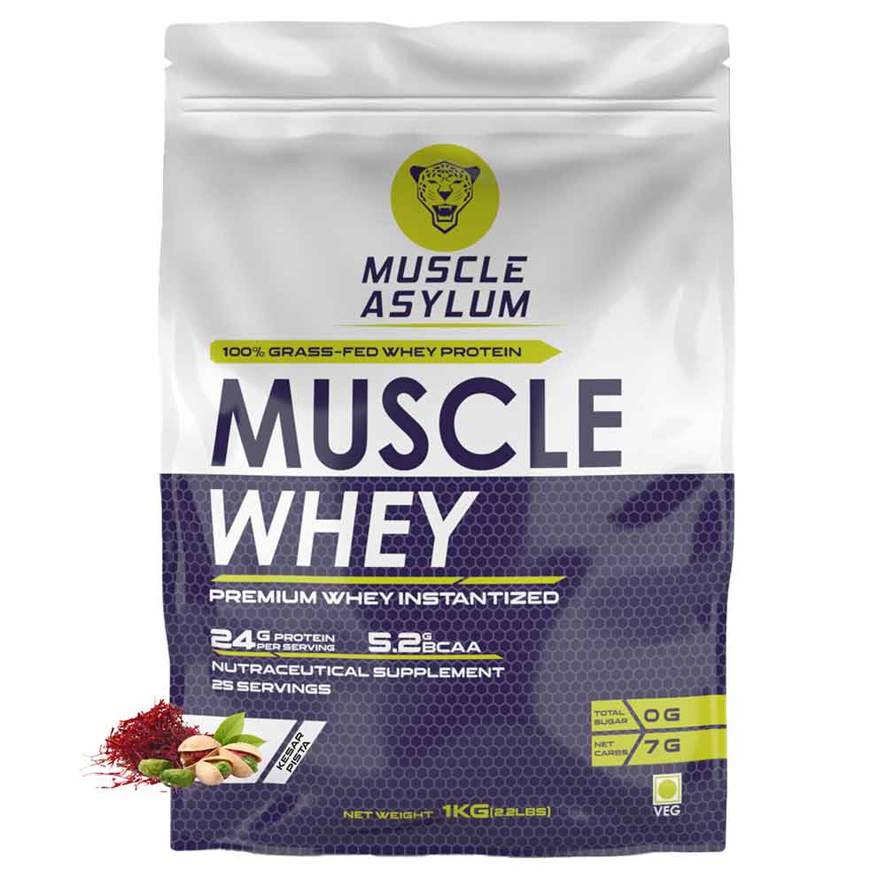 1 - Muscle Asylum Muscle Whey Protein Powder,  2.2 lb  Kesar Pista 