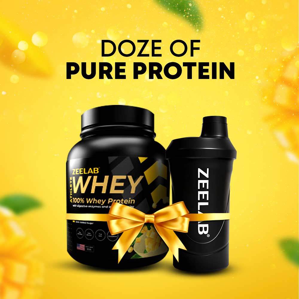 9 - Zeelab Athlete 100% Whey Protein,  4.4 lb  Mango Lassi 