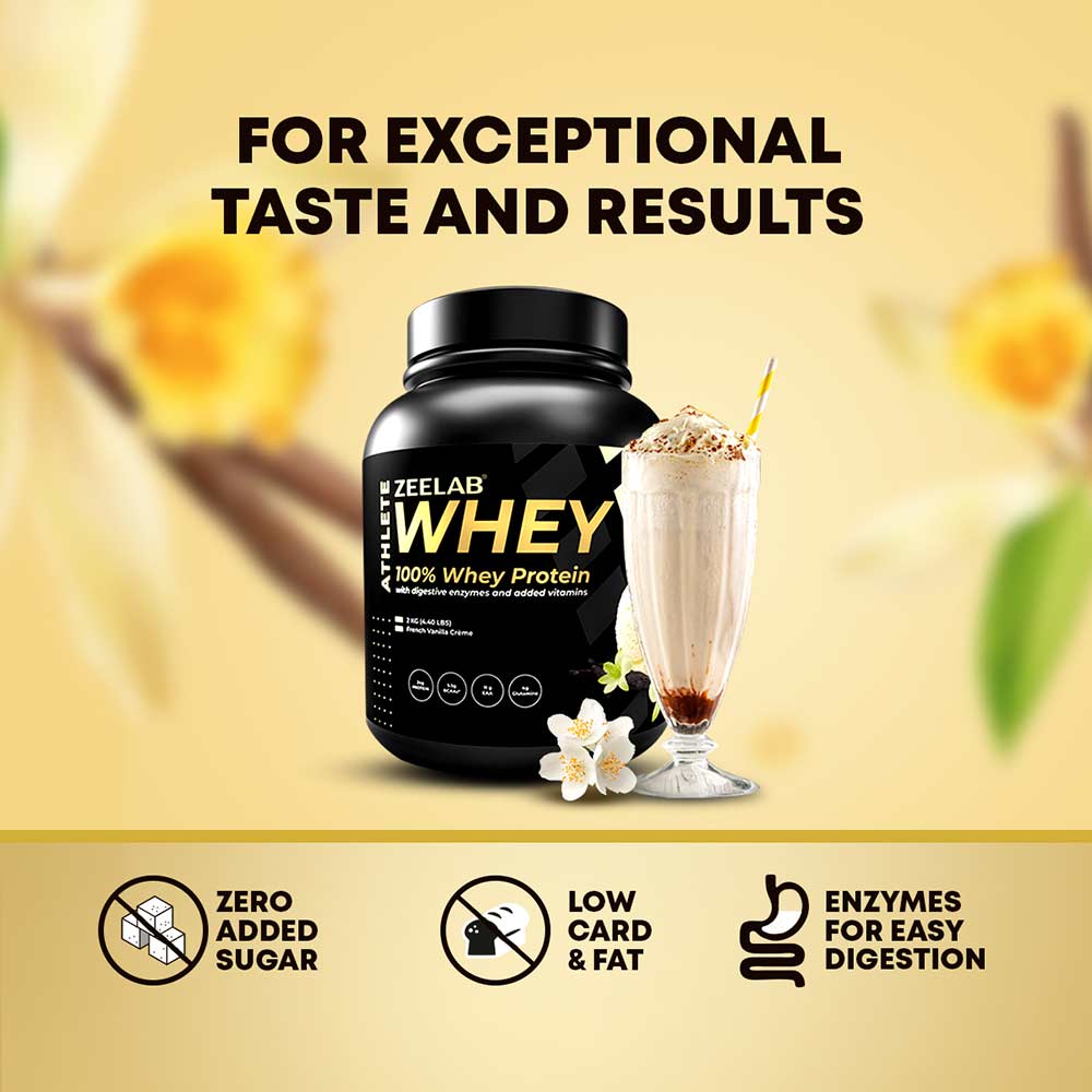 5 - Zeelab Athlete 100% Whey Protein,  4.4 lb  French Vanilla Creme 
