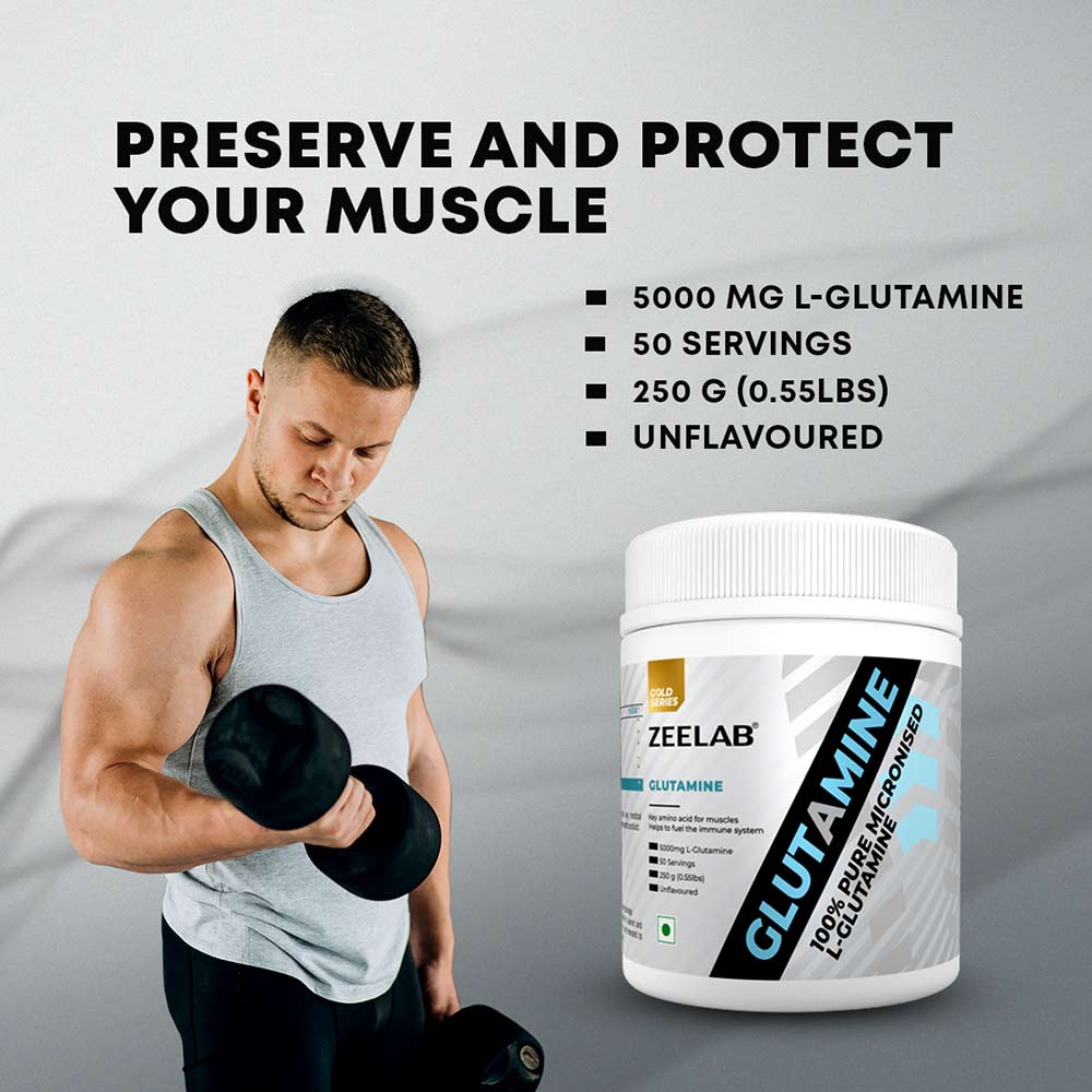8 - Zeelab 100% Pure Micronized Glutamine,  0.55 lb  Unflavoured 