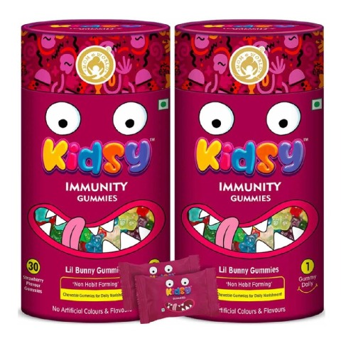 1 - Mom & World Kidsy Immunity, 30 gummies Strawberry (Pack of 2)