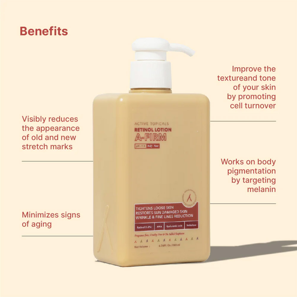 2 - Active Topicals A-Firm Retinol Body Lotion,  200 ml  for Wrinkle & Fine Lines Reduction 