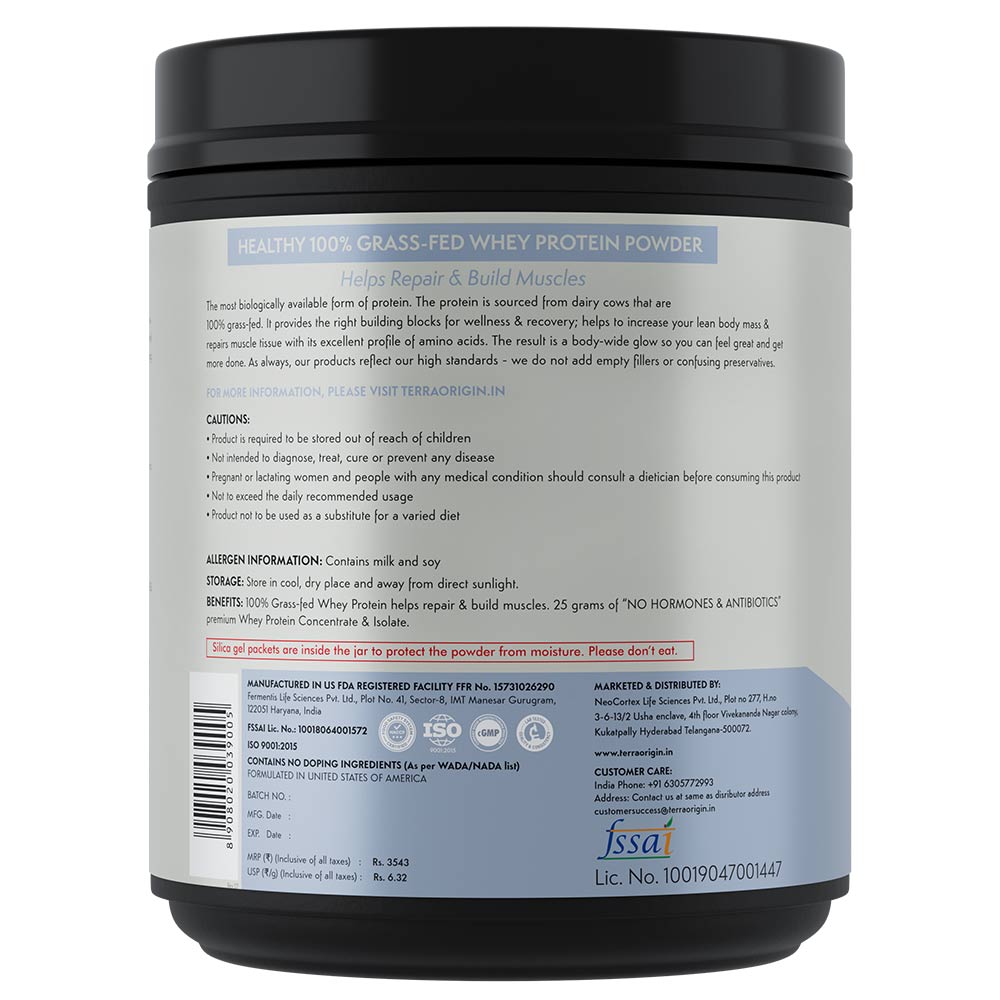 2 - Terra Origin Whey Protein,  1.23 lb  Chocolate (Pack of 2) 