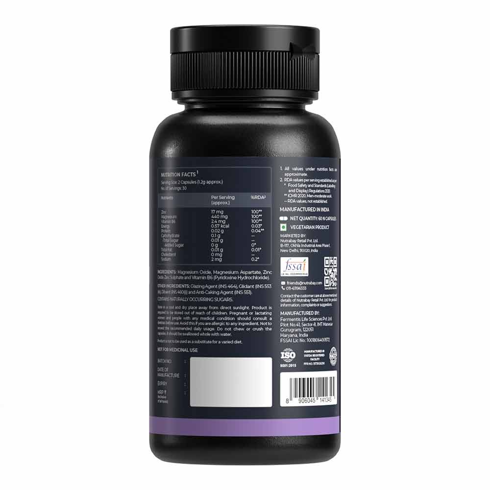 3 - Nutrabay Pro Zinc Magnesium B6,  60 capsules 