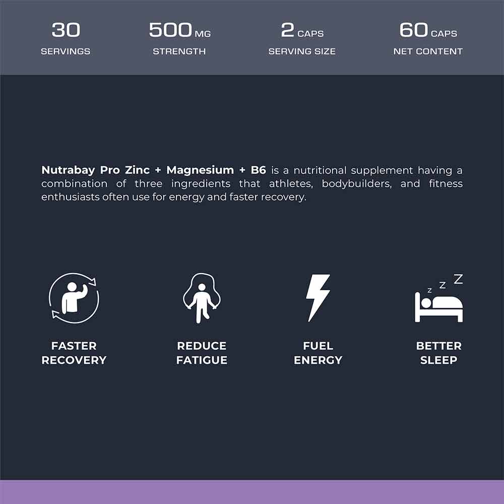 5 - Nutrabay Pro Zinc Magnesium B6,  60 capsules 