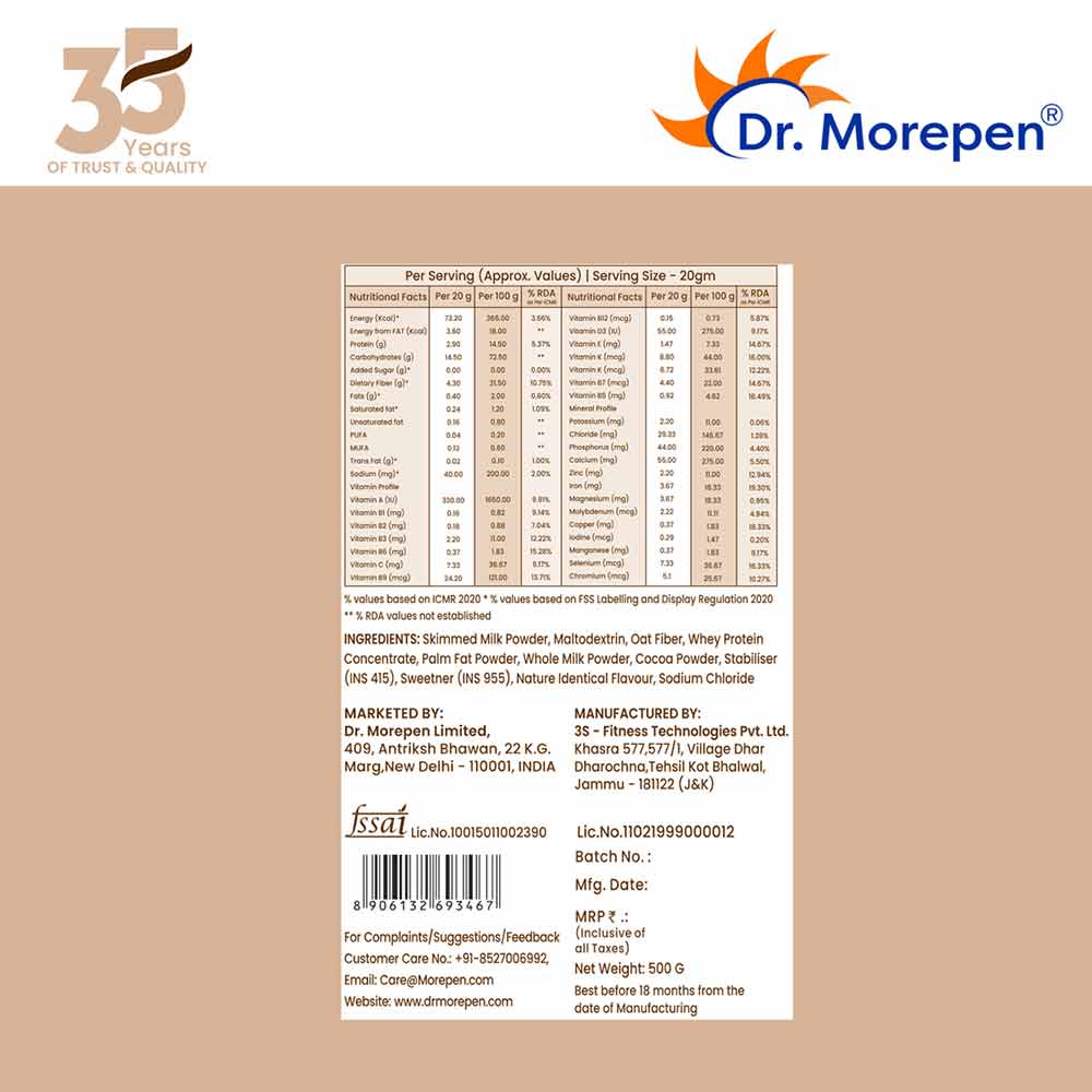 7 - Dr. Morepen Weight Gainer,  1.1 lb  Irish Chocolate 