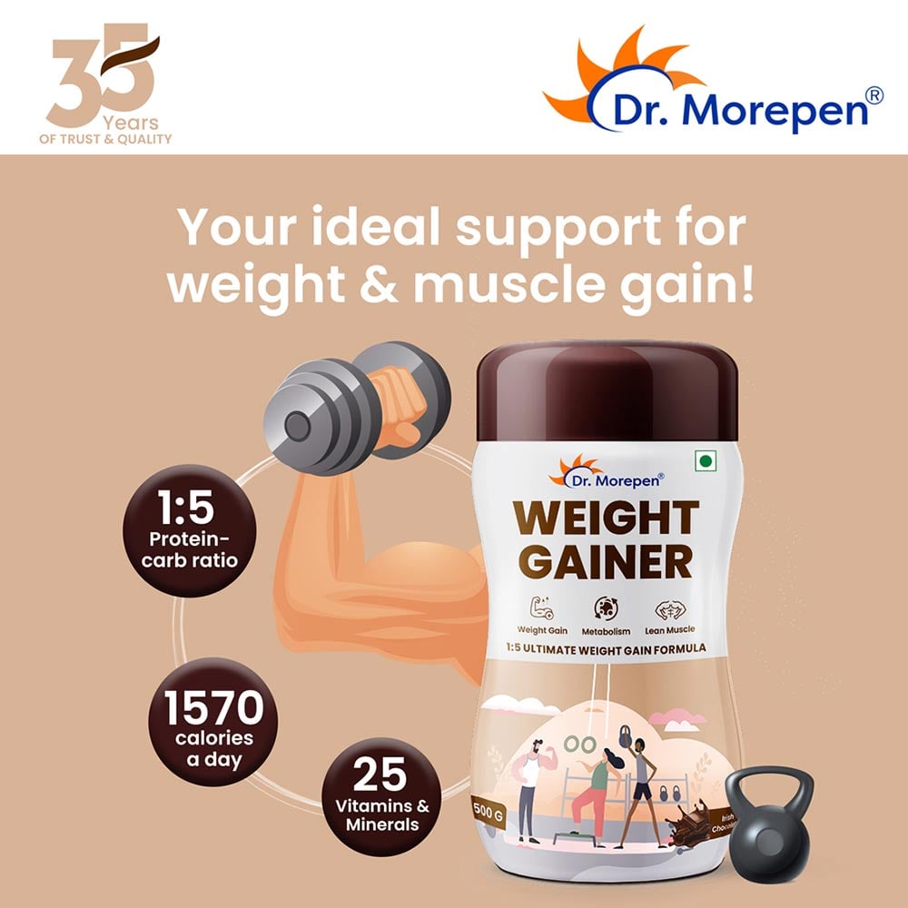 3 - Dr. Morepen Weight Gainer,  1.1 lb  Irish Chocolate 