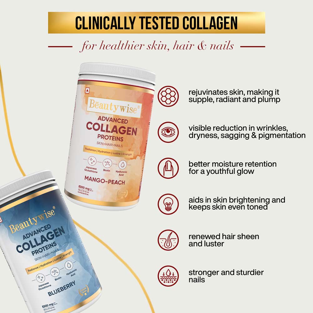5 - Beautywise Advanced Collagen Proteins,  0.250 kg  Mango-Peach 