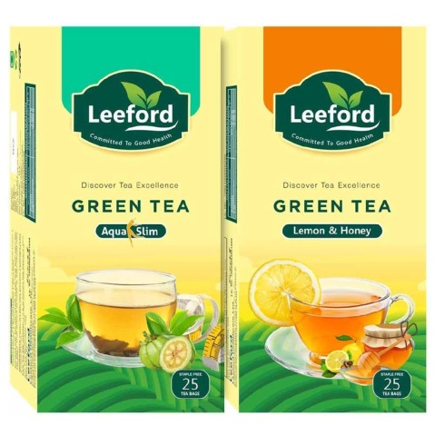 1 - Leeford Green Tea Combo Pack, 2 Piece(s)/Pack Aqua Slim & Lemon & Honey