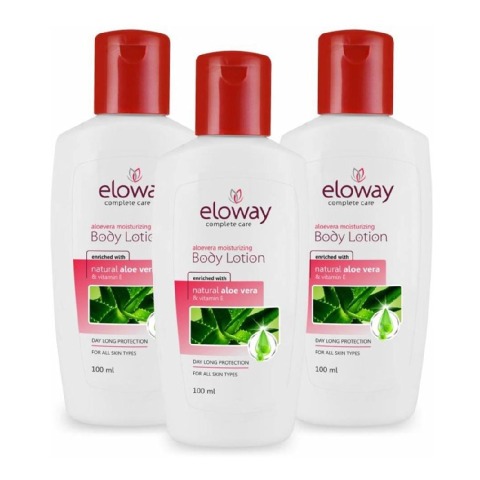 1 - Eloway Aloe Vera Moisturizing Body Lotion,  100 ml  for All Skin Types (Pack of 3) 