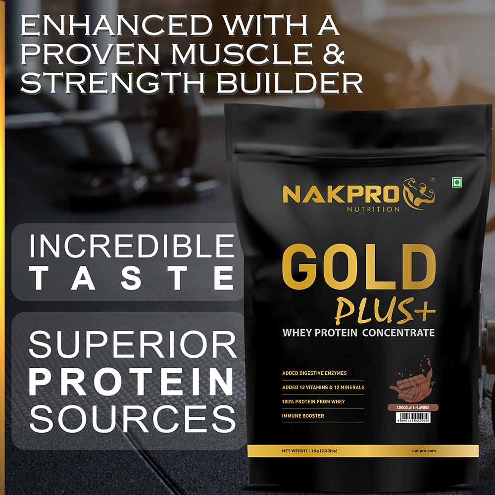 4 - Nakpro Gold Plus+ Whey Protein Concentrate,  2.2 lb  Chocolate 