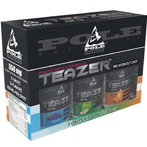 Pole Nutrition Teazer Pre Workout Shot,  100 ml  Assorted (Pack of 3) 